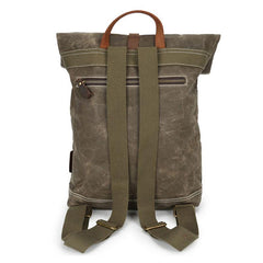 Waxed Canvas Mens Cool Backpacks Canvas Travel Backpack Canvas School Backpack for Men - imessengerbags