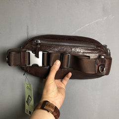 Leather Men Fanny Pack Small Waist Bag Hip Pack Belt Bag Bumbag for Men