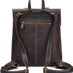 Cool Brown Leather Mens Backpack School Backpack Satchel Backpack for Men - imessengerbags