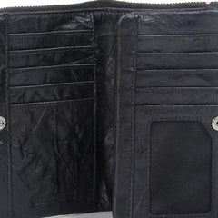 Handmade Leather Mens Cool Long Leather Wallet Zipper Wristlet Clutch Wallet