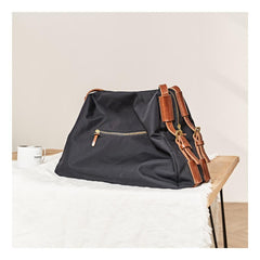 Fashion Mens Black Nylon Leather Large Handbag Tote Bag Messenger Bag Travel Bag for Men - imessengerbags