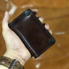 Handamde Genuine Leather Mens Cool Key Wallet Card Slim Wallet Key Holder Car Key Case for Men - imessengerbags