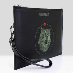 Handmade Leather Mens Clutch Cool Slim Wallet Zipper Clutch Wristlet Wallet for Men