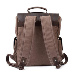 Mens Canvas Leather Backpack Canvas Travel Backpack Canvas School Backpacks for Men