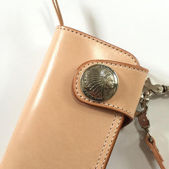 Handmade Leather Biker Wallet Mens Cool Chain Wallet Trucker Wallet with Chain