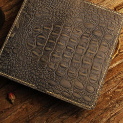 Handmade Leather Alligator Pattern Mens Cool Travel Long Wallet Card Holder Card Slim Clutch Wallets for Men - imessengerbags
