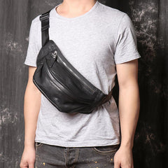 Black MENS LEATHER Brown FANNY PACK FOR MEN BUMBAG WAIST BAGS Chest Bag For Men