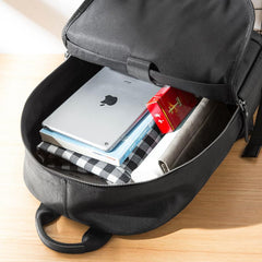 Casual Black Mens Leather School Backpacks Travel Backpacks 14-inch Laptop Backpack for men - imessengerbags