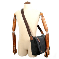 Cool Casual Canvas Womens Mens Side Bag 14'' Shoulder Bag Khaki Messenger Bag For Men - imessengerbags