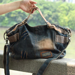 Fashion Denim Blue Mens Large Postman Bag Jean Messenger Bags Large Courier Bag For Men