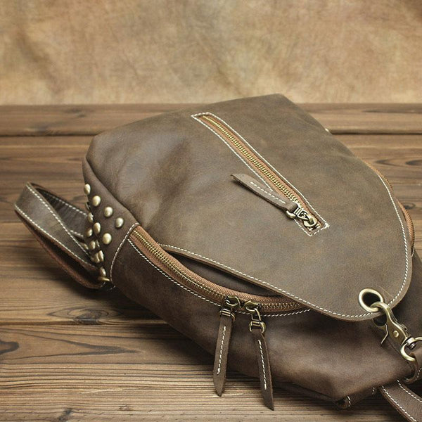 Cool and Retro Khaki Brown Mens Backpacks Vintage School Backpack Travel Backpack Bags for Men - imessengerbags