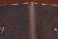 Handmade Mens Leather Small Slim Passport Wallet Vintage Bifold Long Wallet For Men - imessengerbags