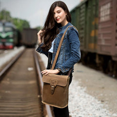Black Fashion Mens Leather 14-inch Computer Backpack Brown Side Bag Messenger Bag for men - imessengerbags
