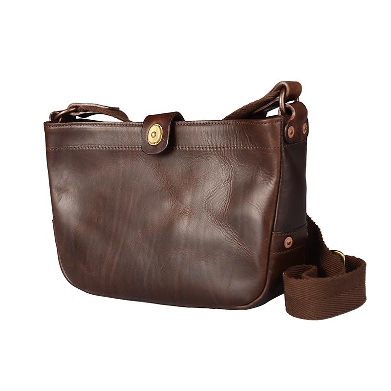 Casual Tan Leather Mens 8 inches Postman Bag Side Bag Brown Leather Messenger Bags Courier Bag For Men - imessengerbags