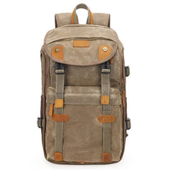 Brown CANVAS WATERPROOF MENS 15'' CANON CAMERA BACKPACK LARGE NIKON CAMERA BAG DSLR CAMERA BAG FOR MEN - imessengerbags