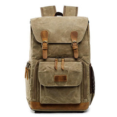 GREEN LARGE CANVAS WATERPROOF MENS CANON CAMERA BACKPACK DSLR CAMERA BAG NIKON CAMERA BAG DSLR CAMERA BAG - imessengerbags