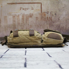 Canvas Mens Chest Bag Khaki Waist Bag Black Canvas Fanny Pack For Men - imessengerbags