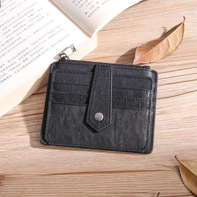 Leather Mens Card Wallets Cool Card Holders Card Holder Wallet Black Front Pocket Wallet For Men - imessengerbags