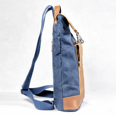 Cool Canvas Leather Mens Womens British 14'' Style College Computer Backpack Travel Backpack for Men - imessengerbags