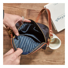 Cool Black Nylon Mens Small Messenger Bag Nylon Saddle Side Bag Courier Bag for Men - imessengerbags