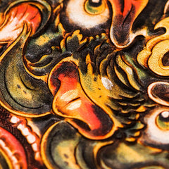 Handmade Leather Chinese Lion Tooled Mens billfold Wallet Cool Leather Wallet Slim Wallet for Men - imessengerbags