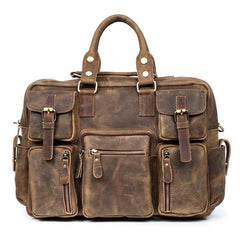 Black Cool Leather Mens Weekender Bag Shoulder Travel Briefcase Duffle Bag Light Brown luggage Bag for Men