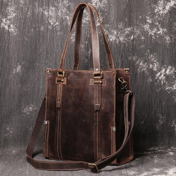 Handmade Brown LEATHER Mens/Womens Tote Messenger Tote Bag Tote HandBag Shoulder Bag For Men