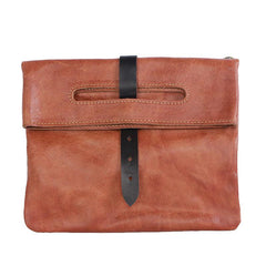 Dark Coffee  Leather Mens Casual Small Side Bags Messenger Bags Brown Postman Bag For Men - imessengerbags