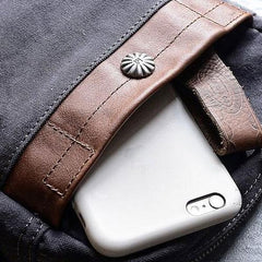 Canvas Leather Mens Cool Messenger Bag Sling Bag Chest Bag Bike Bag Cycling Bag for men - imessengerbags