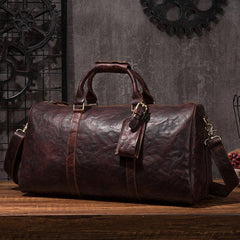 Cool Leather Mens Overnight Bag Weekender Bags Vintage Travel Bags Duffle Bags for Men