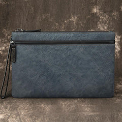 COOL MEN LEATHER ZIPPER LONG CLUTCH WALLETS ZIPPER VINTAGE Brown Envelope Bag FOR MEN - imessengerbags