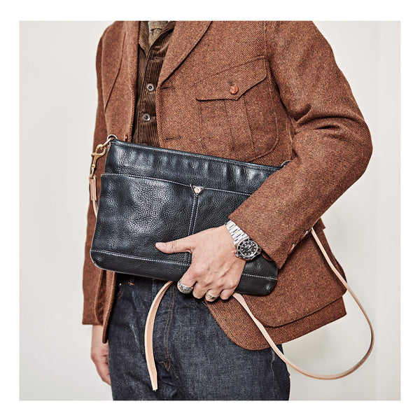 Casual Black Leather Mens 10'' Messenger Bag Brown Courier Bag Side Postman Bag For Men - imessengerbags
