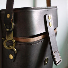 Handmade Brown Leather Mens Small Box Bag Shoulder Bag Messenger Bags for Men - imessengerbags