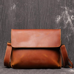 Vintage Black LEATHER MENS Ipad Courier Bag SIDE BAG Casual Brown MESSENGER BAG FOR MEN