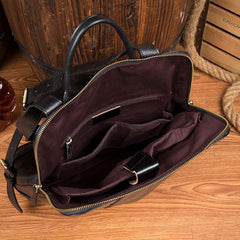 Casual Black Mens Leather 15-inch Computer Backpack Brown Travel Backpack School Backpack for men - imessengerbags