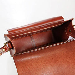 Cool Leather Mens Tan Messenger Bag Side Bag Small Shoulder Bag for Men