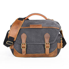 GREEN Waterproof CANVAS 14'' MENSCANON CAMERA SIDE BAG NIKON CAMERA SHOULDER BAG DSLR CAMERA MESSENGER BAG FOR MEN