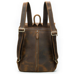Vintage Brown Leather Men's 14inch Laptop Backpack College Backpack For Men - imessengerbags