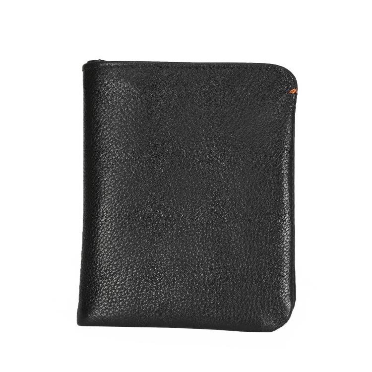 Leather Men's Billfold Wallet Bifold Small Wallet Black Slim Wallet Front Pocket Wallet For Men - imessengerbags