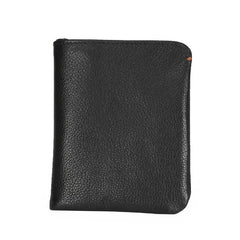 Leather Men's Billfold Wallet Bifold Small Wallet Black Slim Wallet Front Pocket Wallet For Men - imessengerbags