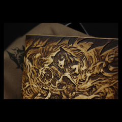 Handmade Leather Tooled League of Legends LOL Ahri the Nine-Tailed Fox Mens billfold Wallet Cool Leather Wallet Slim Wallet for Men - imessengerbags