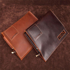 Dark Brown and Brown MENS LEATHER SLIM CLUTCH ENVELOPE BAG CLUTCH BAG FOR MEN