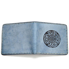Handmade Leather Tooled Mens billfold Wallet Cool Leather Wallet Slim Wallet for Men - imessengerbags