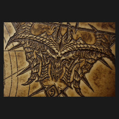Handmade Leather Tooled Diablo3 Mens billfold Wallet Cool Leather Wallet Slim Wallet for Men - imessengerbags