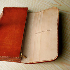 Handmade Leather Mens Long Wallet Vintage Cool Long Wallet for Men