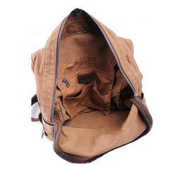 Canvas Black Mens Hiking Backpack Large Khaki School Backpack Canvas Travel Backpack For Men