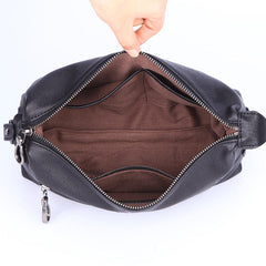 Inside of Leather Toiletry Bag for Men Cool Black Leather Men's Clutch Bag Leather Dopp Kit Bag