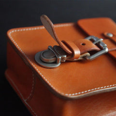 Handmade Black Brown Leather Mens Waist Bag Belt Pouch Phone Hip Bag For Men - imessengerbags