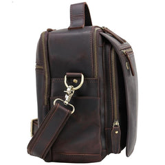 Black Coffee Fashion Leather Mens Vintage Small Handbag Shoulder Bags Side Bag For Men - imessengerbags