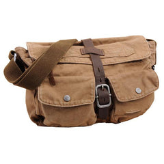 Canvas Black Mens 10 inches Postman Bag Canvas Messenger Bags Khaki Courier Bag For Men